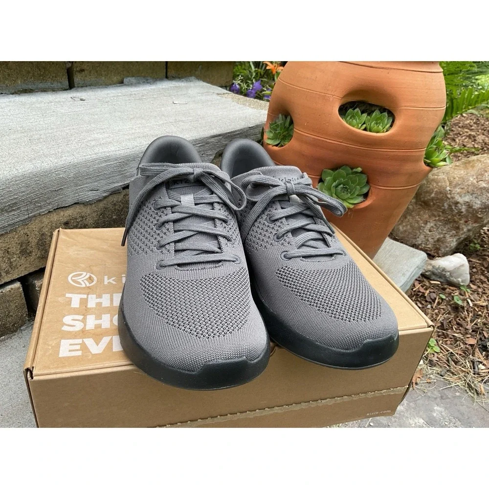 Kizik Lima Women Size 12.5/ M 11 Shoes Graphite Gray Hands Free Slip On Sneakers